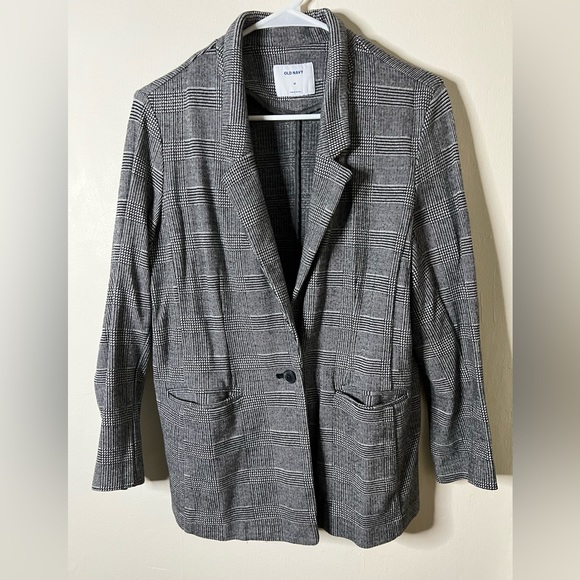 Old Navy Women's Size M Soft Cotton Plaid Blazer Work Career - Picture 3 of 4